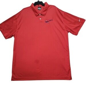 Nike Golf Dri-FIT Polo‎ Shirt 4XL Red Champion Embroidered Mens FLAW